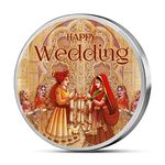 MOHUR Happy Wedding 10 Gm Coloured (999) Pure Silver Coin