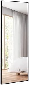 GIANTEX Full Length Mirror, 150x56cm, Full Body Mirror w/Aluminum Frame & Explosion-Proof Glass, Hanging/Leaning Against The Wall, Floor Mirror Dressing Mirror for Bedroom Living Room (Black)