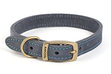 Ancol Timberwolf Leather Collar Blue Size 2, To Fit Neck 26-31 cm, Collar Width 1.6 cm