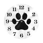 Edafol Wall Clock Cat Dog Paw Print