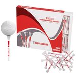 BENSIVE Golf Tees Bamboo 70mm –100 Pcs Sturdy, Biodegradable, Sustainable Wooden Golf Tees with Height Markers & Curved Top for Reduced Friction – Ideal for Beginner & Professional Golfer White (100)