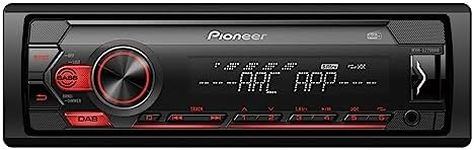 Pioneer MVH-S220DAB 1DIN Car Radio with RDS and DAB+, Red, USB for MP3, WMA, WAV, FLAC, AUX Input, Android Support, iPhone Control, ARC App