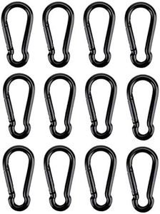 12 Pcs Carabiner Clip Spring Snap Hook - M4 1.57 Inch Heavy Duty Snap Hooks Quick Link for Bird Feeders or Dog Leash & Harness, 110 lbs Capacity