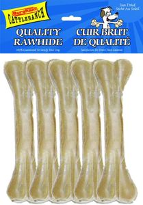 Cattle Ranch Dog Treats Rawhide Pressed Bones Chews All Natural, Supports Dental Health by Reducing Tartar and Plaque Buildup, High in Protein and Low in Fat, Stimulates and Entertains by Satisfying Dog’s Natural Urge to Chew (5 pk, 8.5")