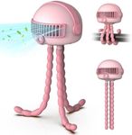 Portable Baby Stroller Fans, 4000mAh Battery, 3-Speed Cooling Fan with Safety Net, Low Noise, Compact & Multifunctional for Stroller/Crib/Car/Desktop/Camping - Baby Stroller Cooling Fans