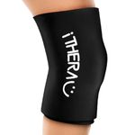 iTHERAU Knee Ice Pack Wrap, Reusable Gel Cold Pack with Cold/Hot Therapy,Cold Compression Sleeve for Elbow, Knee, Calf & Ankle for Pain Relief, Swelling, Surgery, Sports Injuries -Black, M
