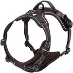 TrueLove Dog Harness TLH5651 No-pull Reflective Stitching Ensure Night Visibility, Outdoor Adventure Big Dog Harness Perfect Match Puppy Vest Now Available (Brown,XL)