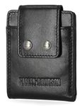 Harley-Davidson Men's Leather RFID Blocking Billfold Wallet, Black (Front Pocket), Standard, Men's Genuine Leather RFID Blocking Billfold Wallet