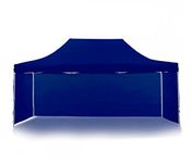 10X15 ft. Pop Up Gazebo Tent with 3 Side Cover (Premium Heavy Duty, 35 Kg) Portable & Foldable Canopy Tent, Heavy Duty Frame with Waterproof & UV Protection Roof (Blue)