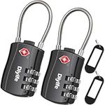 Diyife TSA Luggage Locks, [Newest Version][2 Packs] 3-Digit Security Padlock, Combination Padlocks, Code Lock for Travel Suitcases Luggage Bag Case etc.(Black)