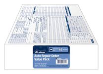 Adams Garage Repair Order Forms, 8.5 x 11 Inch, 3 Parts, 250-Count, White and Canary and White Tag (GT3811)