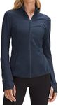 PINSPARK Women's Workouts Jacket Plus Size Full Zip Athletic Tops Soft Breathable Running Track Jackets Navy Blue XXL