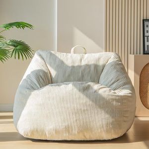 MAXYOYO Bean Bag Chair, Floor Sofa with Handle, Bean Bag Chairs for Adults and Kids, Teens Living Room Bean Bag, Accent Sofa Chair with Pocket for Gaming Reading Relaxing