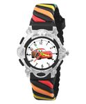 Time Up Analog Dial Glowing Disco Light,Rainbow Color Strap & Cartoon Character Display Watch for Kids (Age:3-10 Years)-VSP-Y (CAR-Black)