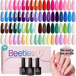 beetles Gel Polish Set 36 Colors Verse of Flower Collection Summer Neon Nail Polish Pink Green Red Iridescent Gel Polish with 3Pcs Base Top Coat Soak off Uv Lamp & Nail Art Stickers Gifts for Women