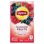 Lipton Summer Fruits with Hibiscus Herbal Tea - 20 Count (Pack of 1), Naturally Caffeine-Free