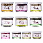 The Indian Chai - Combo, Chamomile Tea, Hibiscus Tea, Lemongrass, Peppermint, Moringa, Nettle, Rose, Spearmint, Senna and Rosemary Tea, All Organic Caffeine Free, Herbal Tea, 25g each, (10 x 25g)