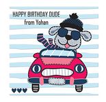 PERSONALISED GIFT STICKERS FOR KIDS (3" x 3") - Customise Occasion and (From) Name. Choice of different designs. Perfect for Happy Birthday Party Stickers as well as Return Gifts etc. (Pack of 24, DUDE)