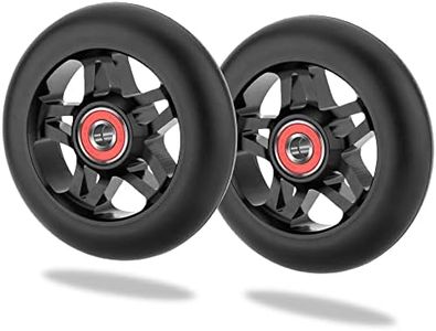 NONMON 2Pcs Roues de Trottinette 100mm 88A avec Roulements ABEC 9, Scooter Replacement PU Wheels et Bearings Paire de Roue pour Trottinette Freestyle Classique Pro Stunt Scooter - Noir