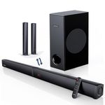 180W Sound Bar MEREDO 2 in 1 Detachable Soundbar for TV 2.1CH Soundbar with Subwoofer 5 EQ Modes Treble & Bass Adjust (ARC Cable) Optical/BT 5.0/AUX, 12L Deep Bass for Home Theater-37 Inch