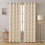 Urban Space 100% Cotton Curtains for Door Bedroom, Home Decor, 60-65% Room Darkening, Pack of 2 Decorative Curtain with Eyelets and Tieback (Basics Beige - Door 7 feet x 4 feet)