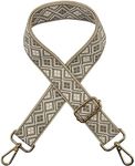 Duwi Wide Handbag&Purse Strap Jacquard Woven Guitar Style Multicolor Replacement Strap Canvas Adjustable Crossbody Bag Strap, N.grey,ph1, 1.5"