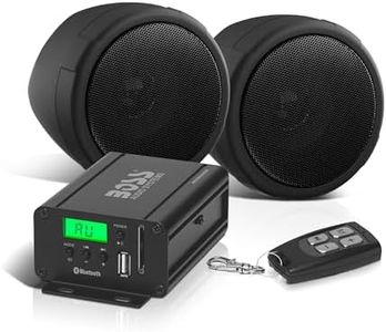 BOSS Audio Systems MCBK520B Motorcycle Speaker and Amplifier Sound System - Bluetooth, Weatherproof, 3 inch Speakers,