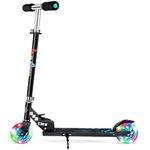 BELEEV V1 Scooter for Kids Ages 3-12, 2 Wheel Folding Kick Scooter for Children Girls and Boys, 3 Adjustable Height, LED Light Up Wheels, Lightweight Scooter with Sturdy Kickstand