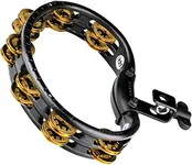 Meinl Percussion TMT2B-BK Mountable ABS Plastic Tambourine with Double Row Brass Jingles, Black