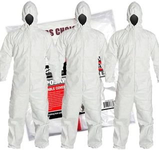 Crozzfog Hazmat Suits Disposable, 3 Pcs 3XL Disposable Protective Coveralls for Lab, Painting, Garden Pruning and More Dirty Works - Lightweight, Comfortable, and Splash Resistant