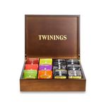 Deluxe Wooden Tea Box 12 Compartment Filled with 144 Twinings Teabags