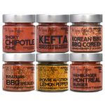 A Spice Affair’s Burger Bar 6-Pack Spice Set | Must-Have Spices for Gourmet Burgers Brazilian BBQ, Korean BBQ, Lemon Pepper, Montreal Burger, Moroccan Kefta & Smoky Chipotle.