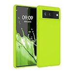 kwmobile Case Compatible with Google Pixel 6 Case - Soft Slim Protective TPU Silicone Cover - Neon Yellow