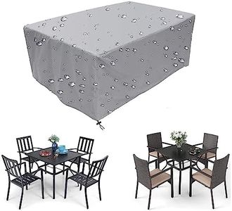 CULOTOL Patio Furniture Covers Rectangular Square Outdoor Garden Table Chair Set Protective Cover with Drawstring,Oxford Polyester material Windproof,Anti-UV,Waterproof Dustproof Cover (160*160*80)