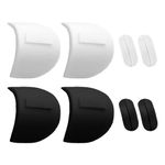 Clothing Shoulder Pad Set, 2 Pairs Sponge Shoulder Pads with Hook & Loop + 4 pcs Silicone Bra Strap Cushion Mats, Reusable Anti-Slip for Women Men Blazer Blouses T-Shirt(Black, White)