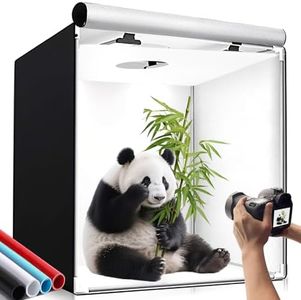 Travor 32x32 Inch Professional LED Light Box Dimmable Photo Studio Kit with 13000LM High Brightness 126pcs 0.5W Led Beads & 4 Backdrops CRI95+ for Small/Large Product Photography