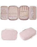 BAGSMART Travel Jewelry Storage Cases Jewelry Organizer Bag for Necklace, Earrings, Rings, Bracelet, Pink