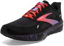 Brooks Women s Launch 9 Neutral Running Shoe, Black/Coral/Purple, 11 US