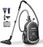 Eureka Bagless Canister Vacuum for Carpets and Hard Floors, Powerful Lightweight Vacuum Cleaner with Large Dust Cup Extension Tube 2-in-1 Crevice Tool Floor Nozzle, Silver, NEN180C w/HEPA Filter