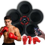 RedRoko Musical Boxing Machine, Smart Music Boxing Machine with Bluetooth, Boxing Game Trainer, Fun, Wall Mounted Punching Pad Bag with Stand, Musical Boxing Machine with Gloves for Kids and Adults