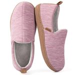 LongBay Women's Brushed Jersey Slippers Lightweight Full Shoes Purple, 11-12