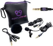 Purple Panda Smartphone Lavalier Lapel Microphone with 3.5mm Plug - Omnidirectional Condenser Clip On Lav Mic Kit - Compatible with iPhone, Android, Samsung, iPad, Tablets - Skype/Zoom, Video Calls