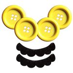 iZoeL 4 Yellow Buttons + 2 mustaches for Mario Luigi Costume Mario trouser and dress carnival costume accessories Mario Bros Party themed Adult kid