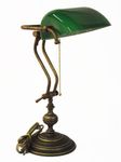 Ministerial Green Glass Brass Table Lamp Made in Italy