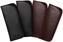 Calabria Half Slip Soft Eyeglass Case, 2black & 2brown (4pack), Medium