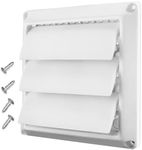 4 Inch White Plastic Louvered Outdoor Vent Cover With Stainless Steel Grille Screen for Dryer, Exhaust Vent cover Widely Used for Dryers and Houses Wall to Keep Rain, Snow, Wind or Birds