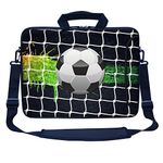 Meffort Inc 15 15.6 inch Neoprene Laptop Bag Sleeve with Extra Side Pocket, Soft Carrying Handle & Removable Shoulder Strap for 14" to 15.6" Size Notebook Computer - Colorful Square Design
