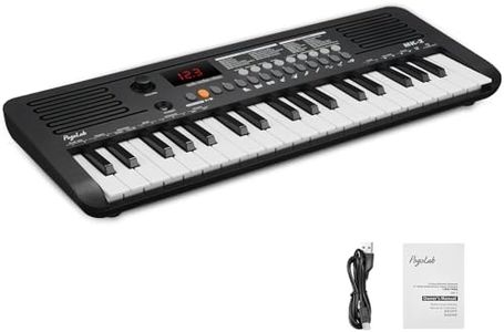 MK-2 37 Key Mini Keyboard Piano, POGOLAB Kids Keyboard Piano with 40 Song/200 Sound/200 Rhythm, MIDI Function, LED Display, Dual Speaker, Portable Electronic Keyboards for Beginner/Adult Travel, Black