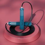 Lifelong Skipping Rope for Men, Women & Children Jumping Rope with Adjustable Height (290cm) & Foam Handles, Skipping Rope for Exercise, Workout & Weight Loss-PVC Skipping Rope for Kids-(Blue)
