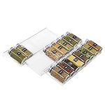 Lifewit 3 Tier 2 Set Spice Rack Organizer for Drawer Acrylic Expandable 7.9" to 15.8" Adjustable Seasoning Herbs Jars Storage Tray Insert for Kitchen Cabinet Countertop Storage, Clear